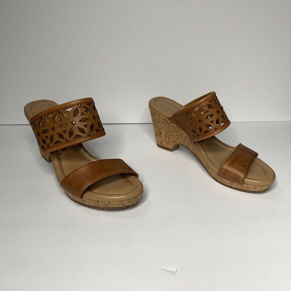 Franco Fortini Leslie Brown Wedges NEW Size 7.5M - Picture 2 of 9